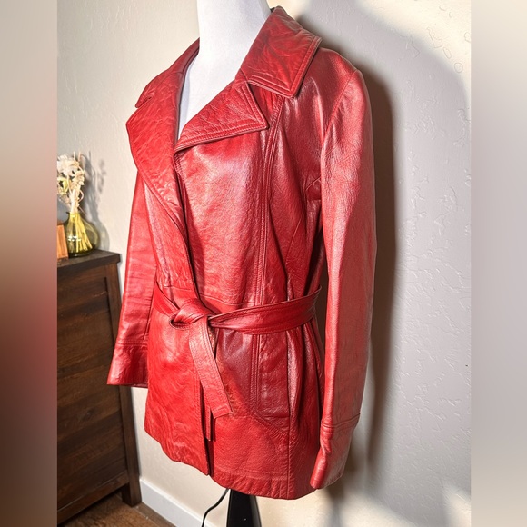 LA VAY LIMITED BURGANDY RED LEATHER JACKET size Small made in San Diego CA - Picture 16 of 16